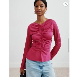 THIRD FORM Allure Gathered Long Sleeve Blouse Size US 6